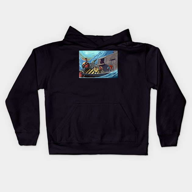 Iron Pirate Kids Hoodie by RodsArtPortal